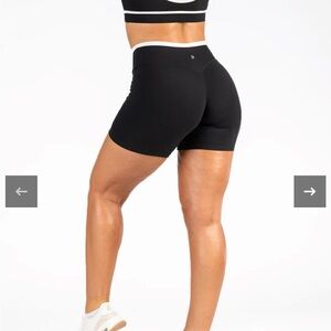 P’tula 2 tone black and white biker shorts